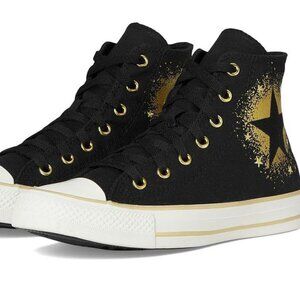 CONVERSE chuck taylor all star high sneakers  Kid Size 5, Black/Gold   NIB